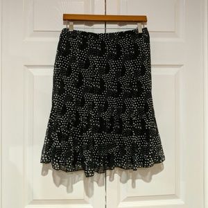 Black and white polka dot skirt 29" elastic waist